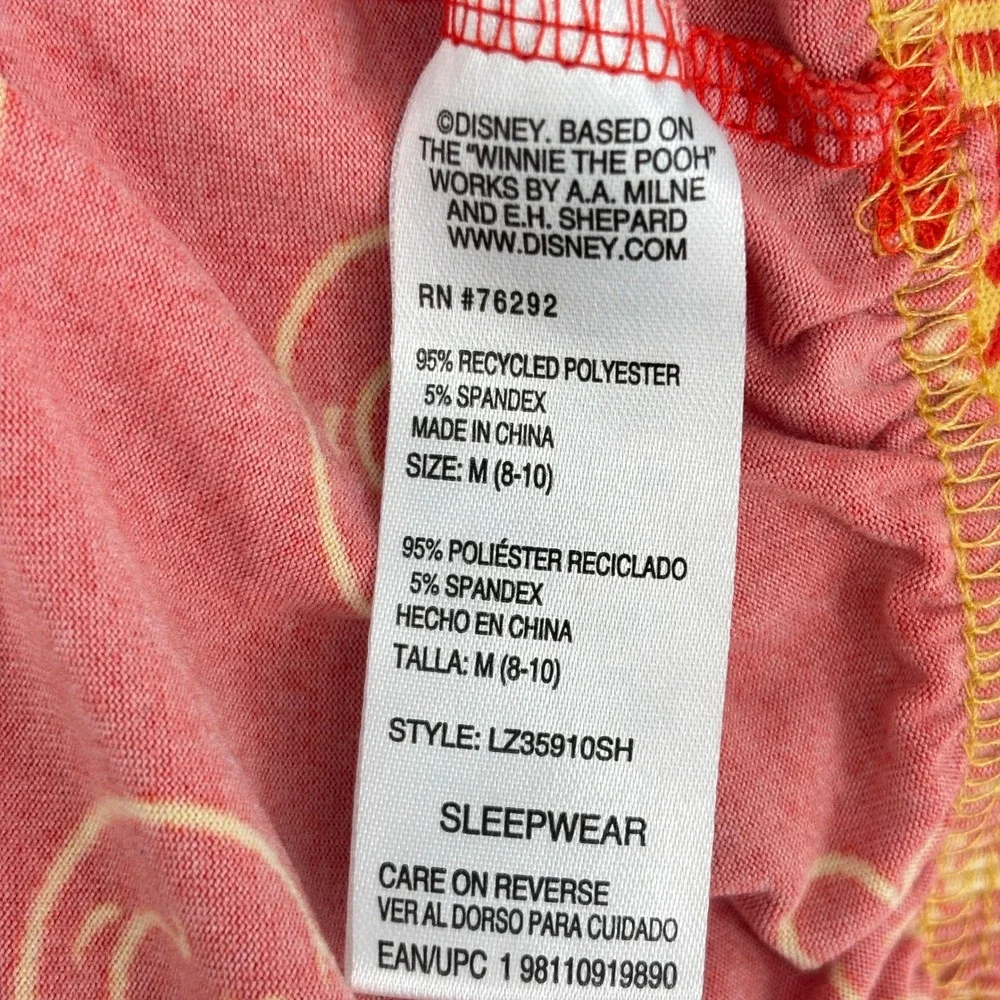 Disney Winnie the Pooh Hundred Acre Honey Co Pajama Set Yellow Red Womens Medium - Picture 11 of 12